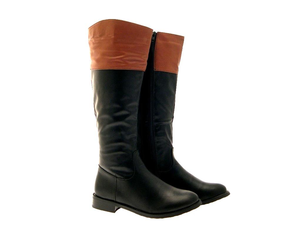 ladies black and tan boots